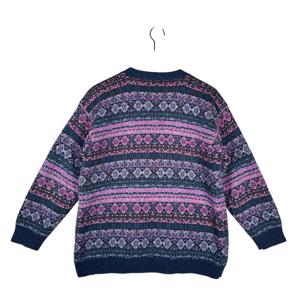 EDDIE BAUER Vintage Wool Fair Isle Knit Cardigan Sweater - Picture 2 of 7